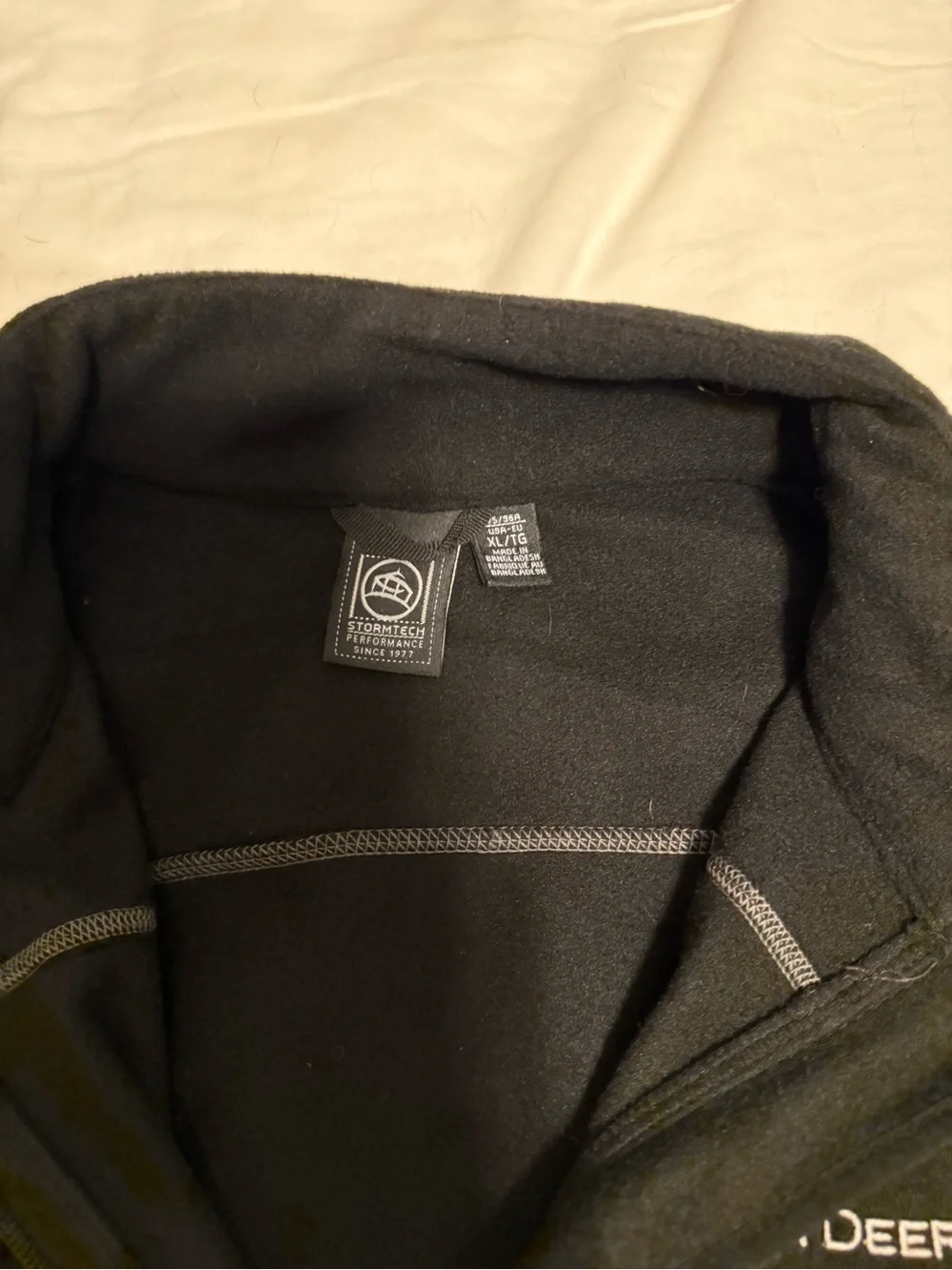 John Deere Black Sleeveless Fleece Vest